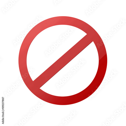 Free Download Minimalist Red Prohibition Sign on Transparent Background - GFXLoad