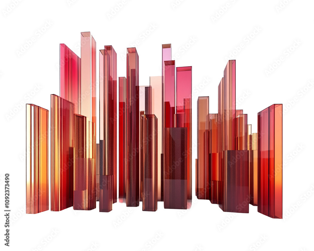 a group of red and orange glass skyscrapers a group of red and orange glass skyscrapers
