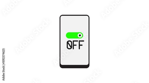 slide to turn off phone animation on white background