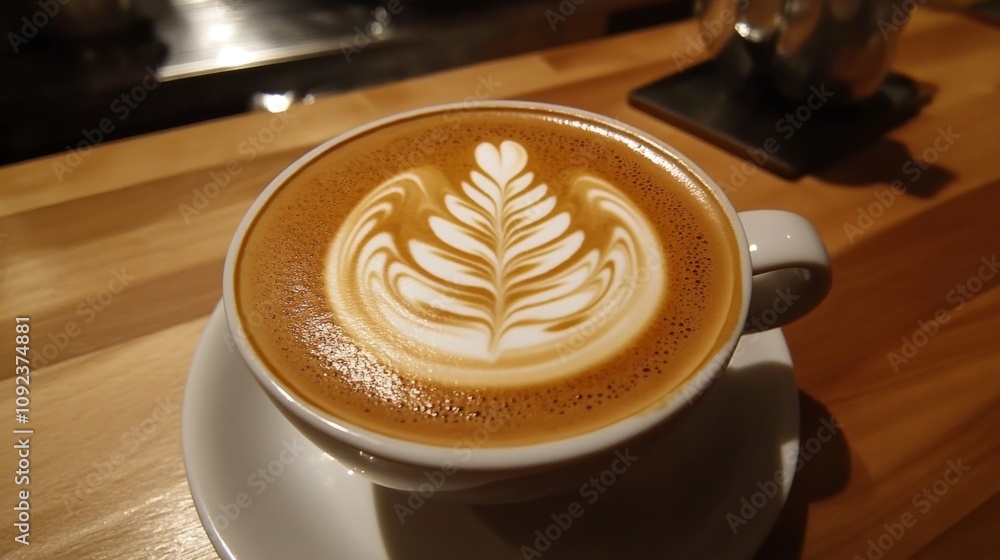 A Perfect Latte Art: Leaf Design A Perfect Latte Art: Leaf Design
