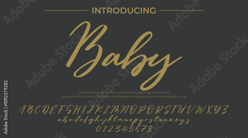 Baby Font Stylish brush painted an uppercase vector letters, alphabet, typeface