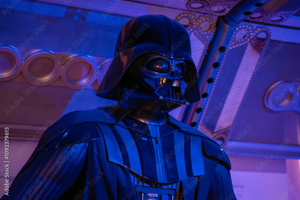 Fototapeta premium Darth Vader, Star Wars wax statue at the Niagara Falls Movieland Wax Museum. Niagara Falls, Canada - September 20, 2024.