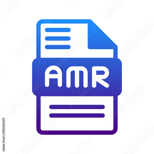 Amr is a gradient icon that symbolizes sound and file compatibility