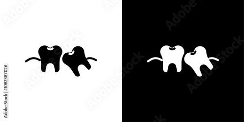 Crooked teeth icon Art design illustration