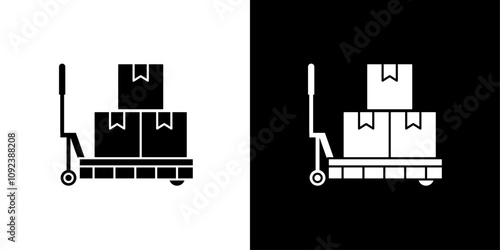 Hand pallet jack icon Art design illustration