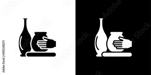 Handmade pottery icon Art design illustration