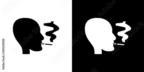 man smoking cigarette icon Art design illustration