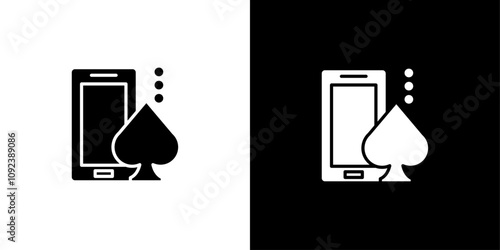 Mobile casino icon Art design illustration