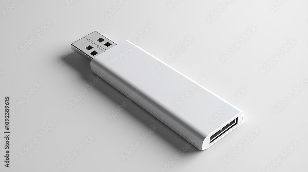 White USB Flash Drive Mockup. White USB Flash Drive Mockup.