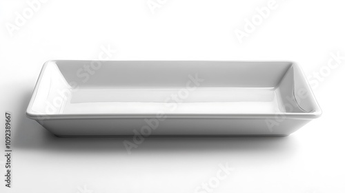 White Rectangular Ceramic Dish.