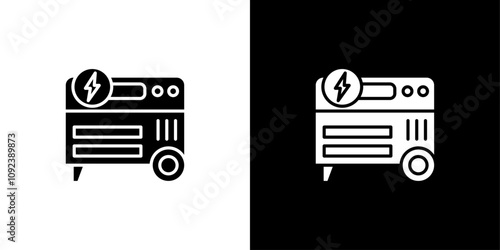 Portable power generator icon Art design illustration