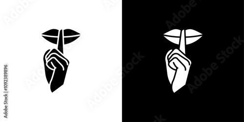 Please do quite pssst icon Art design illustration