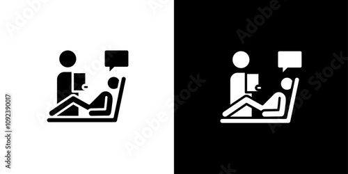 psychologist and patient icon Art design illustration