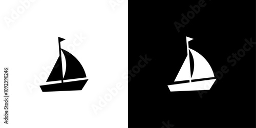 Sailboat icon Art design illustration