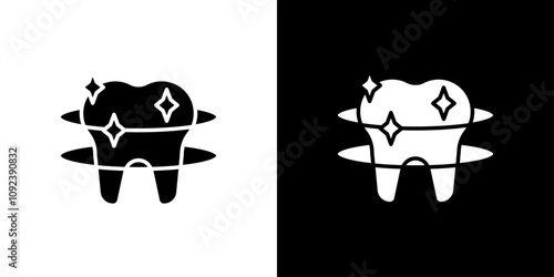 Teeth cleaning icon Art design illustration