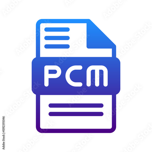 Pcm colorful and minimalist audio format icon with gradation effect photo