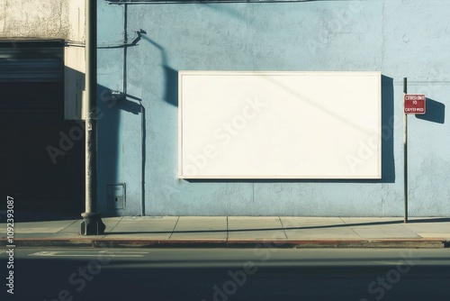 Blank Urban Billboard with Motion Blur photo