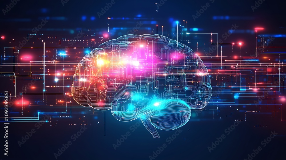 Obraz premium Exploring neural networks technology insights in digital science