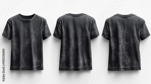 Tie-Dye Tee 3D Render Mockup Charcoal T-Shirt. Generative AI