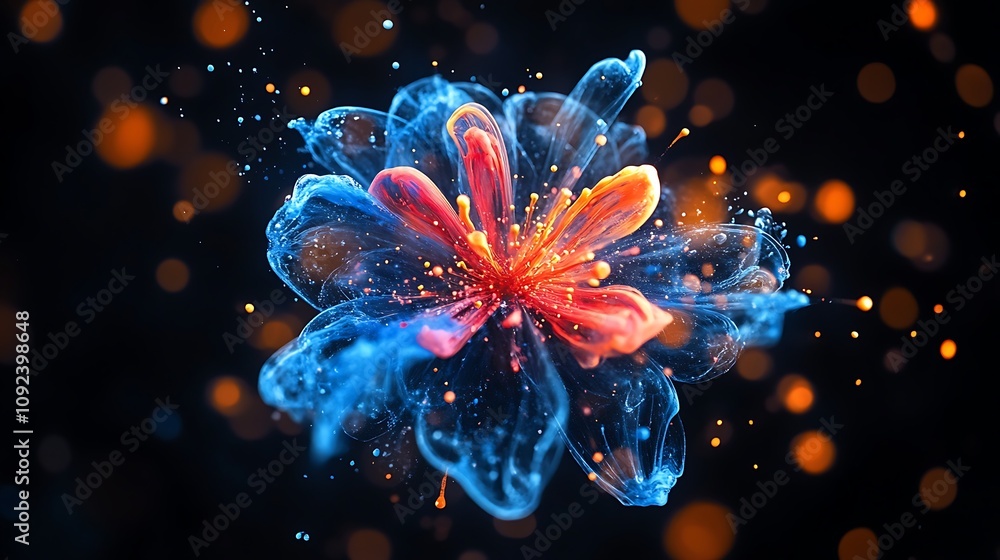 Black background a colorful explosion, Ink splatter background Black background a colorful explosion, Ink splatter background