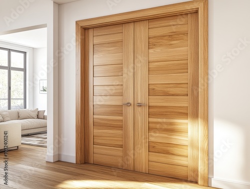 Rustic tropical corner mockup with framed decor