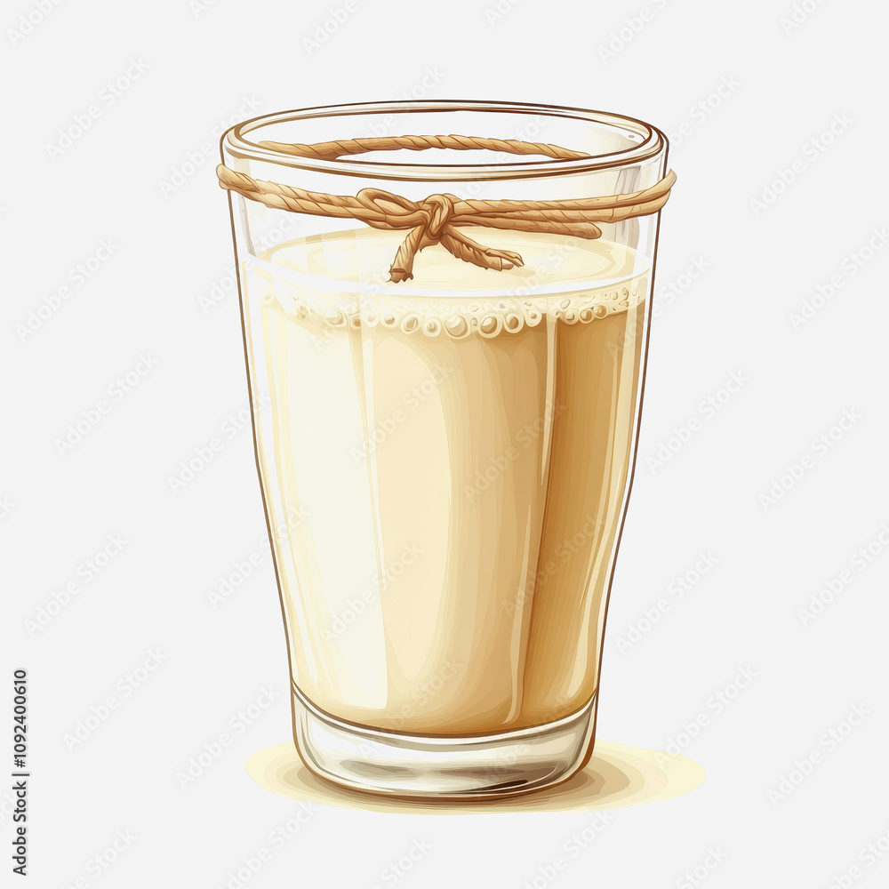 Deliciously Creamy Glass of Milk Tied with Twine, Perfect for Healthy Lifestyle, Refreshing Beverage, Nutrient-Rich Drink for Breakfast or Snack Time, Dairy Delight Deliciously Creamy Glass of Milk Tied with Twine, Perfect for Healthy Lifestyle, Refreshing Beverage, Nutrient-Rich Drink for Breakfast or Snack Time, Dairy Delight