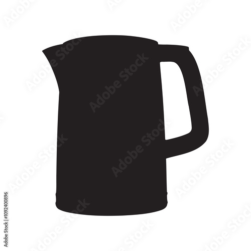 Electric Kettle Silhouette Vector Illustration