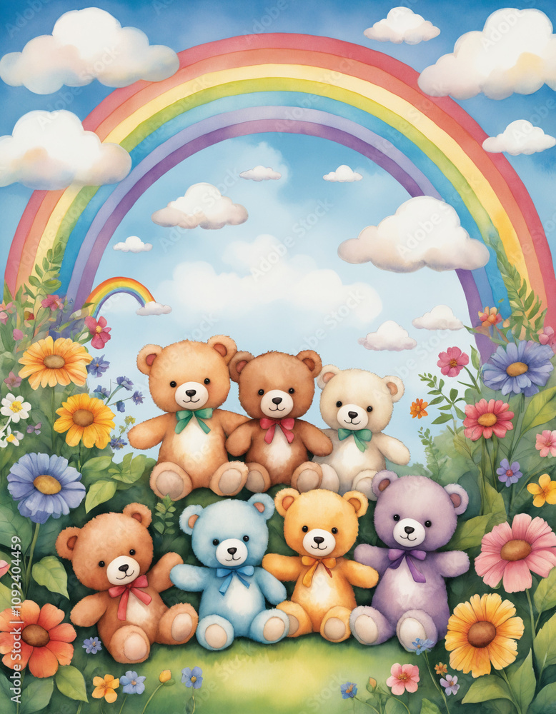 Obraz premium animals in the rainbow