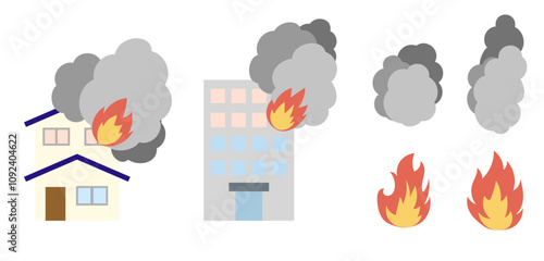 火事イメージイラスト
