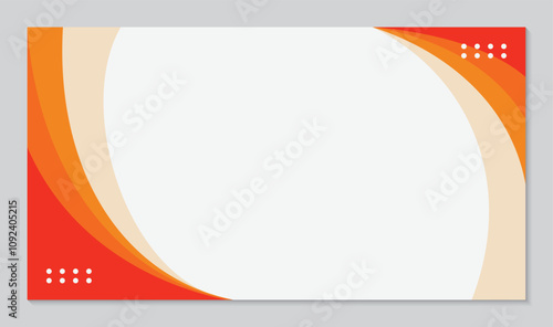 Abstract background banner template with orange wavy shapes