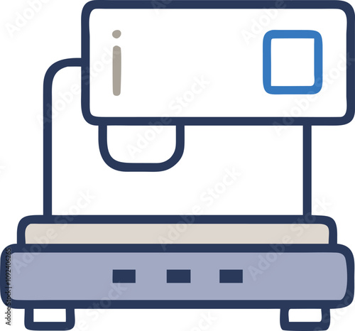 Instant Camera Icon with Photo Output, Flat-style vector illustration of an instant camera printing a photo, symbolizing photography, retro gadgets, and instant memories.
