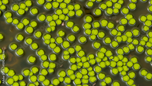 Lemna cf gibba swollen duckweed weed that grows in bodies of stagnant and eutrophied water