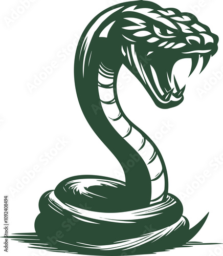 Aggressive cobra in graphic style symbol of strength and danger