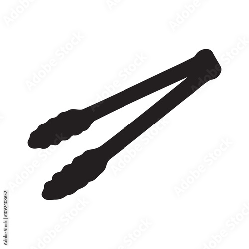 Buffet Serving Tong Silhouette Vector Illustration