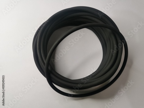 O-ring made of viton, Black color. Heat resistant, rubber, Silicone, Illustration, the Engineering part of the machine.Illustration for Advertisements. photo