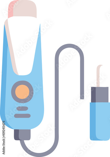Electric Nail Polisher with Attachment, Flat-style illustration of an electric nail polisher with a cord and attachment, symbolizing manicure, nail care, and beauty tools.
