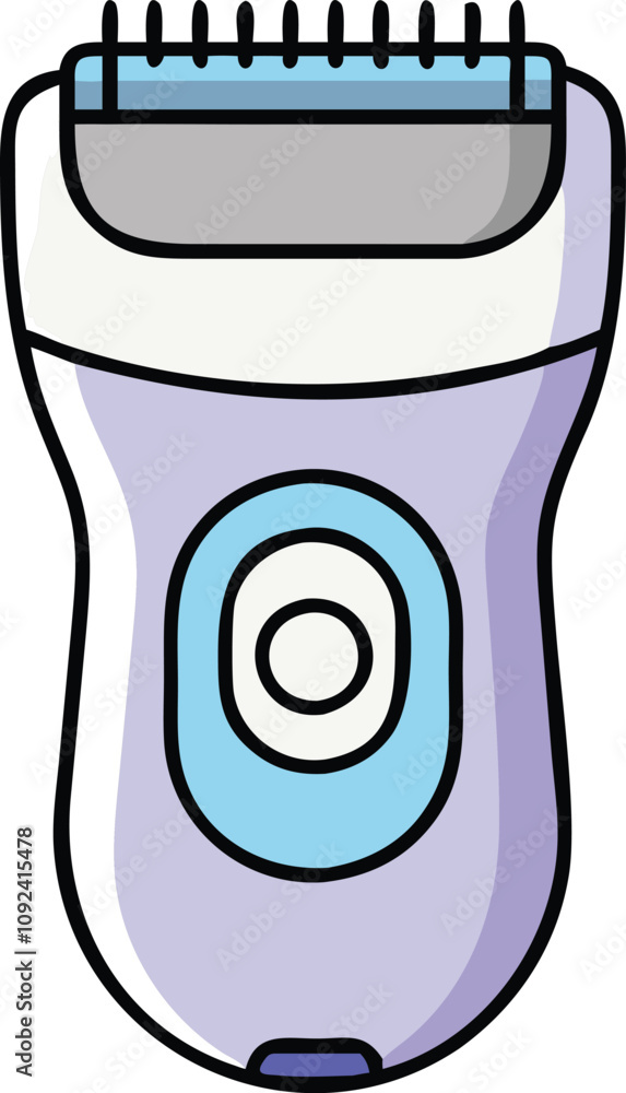 Fototapeta premium Electric Shaver Icon in Flat Design, Flat-style illustration of an electric shaver, symbolizing grooming, personal care, and modern hair removal technology for men and women. 
