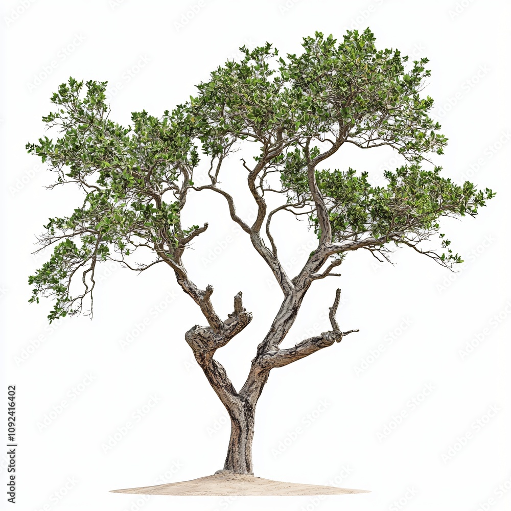 custom made wallpaper toronto digitalIsolated Green Tree Lush Foliage Twisted Branches Sandy Base