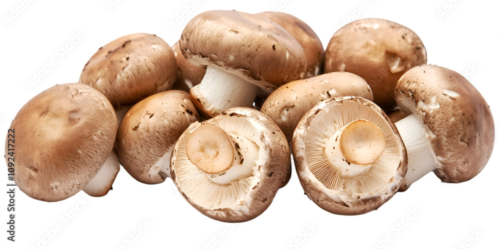 Fresh Shiitake Mushrooms Cluster with Transparent Background Fresh Shiitake Mushrooms Cluster with Transparent Background