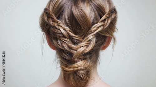 Elegant twisted braid hairstyle showcasing intricate detailing, perfect for a playful party look, with a focus on creative and stylish hair design.