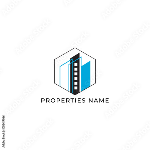 Free Download ILLUSTRATION BLUE COLOR HEXAGON WITH HOME. BUILDING ARCHITECTURE SIMPLE MINIMALIST LOGO ICON DESIGN VECTOR. GOOD FOR REAL ESTATE, PROPERTY INSDUSTRY - GFXLoad