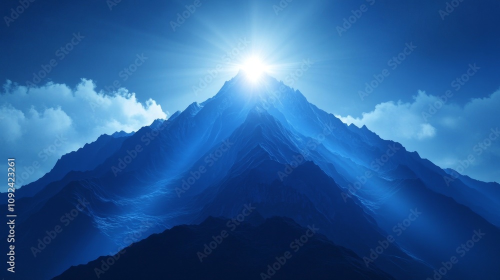 Majestic Mountain Peaks Illuminated by Sunrise Majestic Mountain Peaks Illuminated by Sunrise