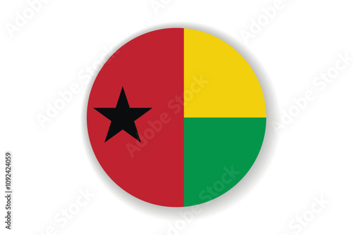 Flag of Guinea-Bissau. National symbol in official colors. Template icon. Abstract vector background. Round glass light ball, 3D big bubble, sphere. Free Download Flag of Guinea-Bissau. National symbol in official colors. Template icon. Abstract vector background. Round glass light ball, 3D big bubble, sphere. - GFXLoad