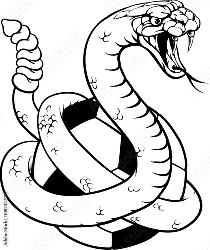 A rattlesnake snake soccer football ball animal sports team mascot