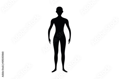 Human body silhouette vector illustration with white background