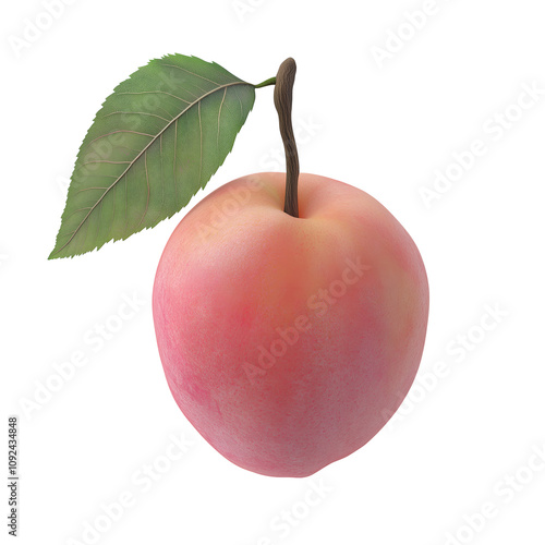 Peach isolated on transparent background