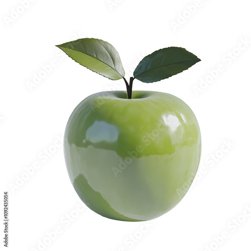 green apple isolated on transparent background