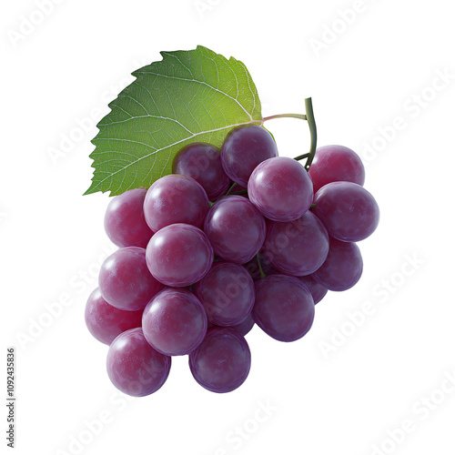 red grapes isolated on transparent background