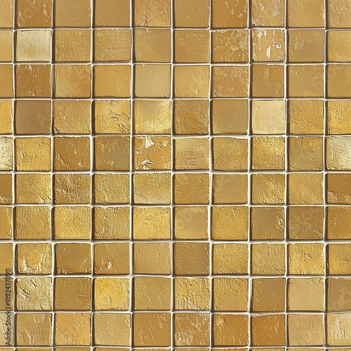 Yellow Tile Pattern image available as pattern. Ceramic square tile texture background. photo