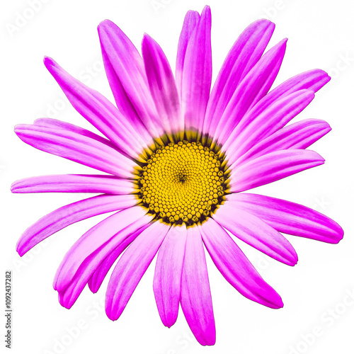 Pink  Chamomile  flower isolated on a   white background. Close-up. For design. Nature.